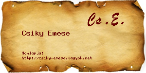 Csiky Emese névjegykártya